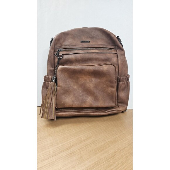 CLUCI Backpack Purse Womens One Size Brown PU Leather Tassel Anti-Theft Vegan - Picture 1 of 16
